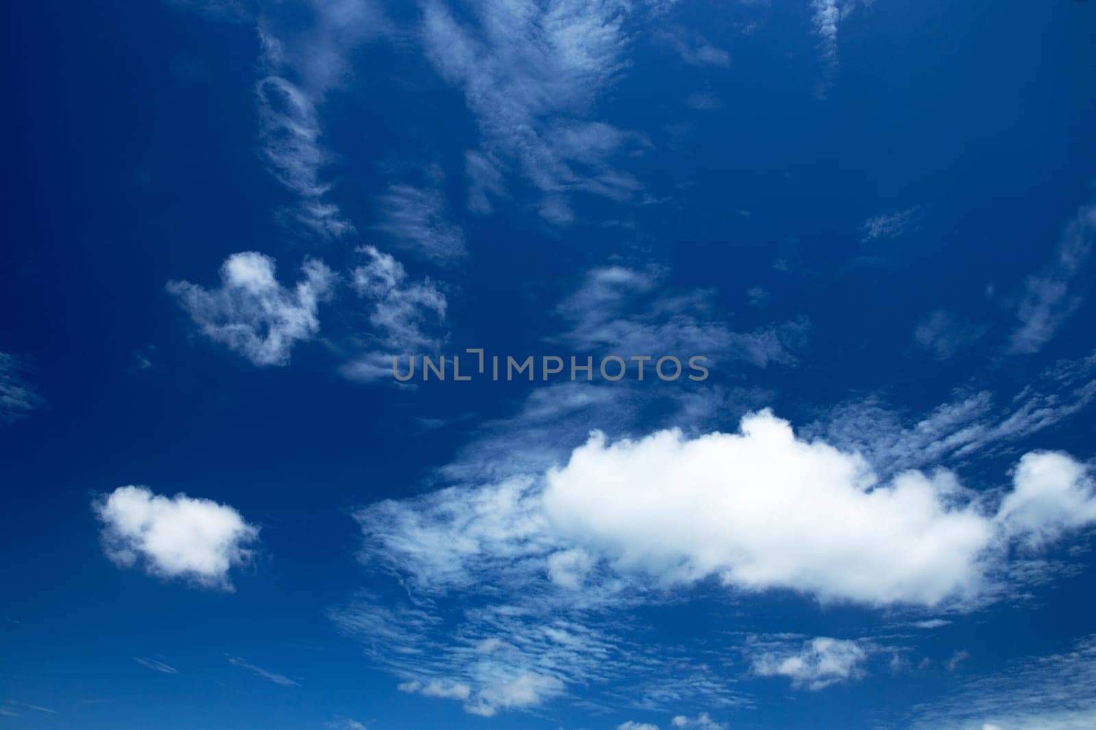 blue sky background with tiny clouds