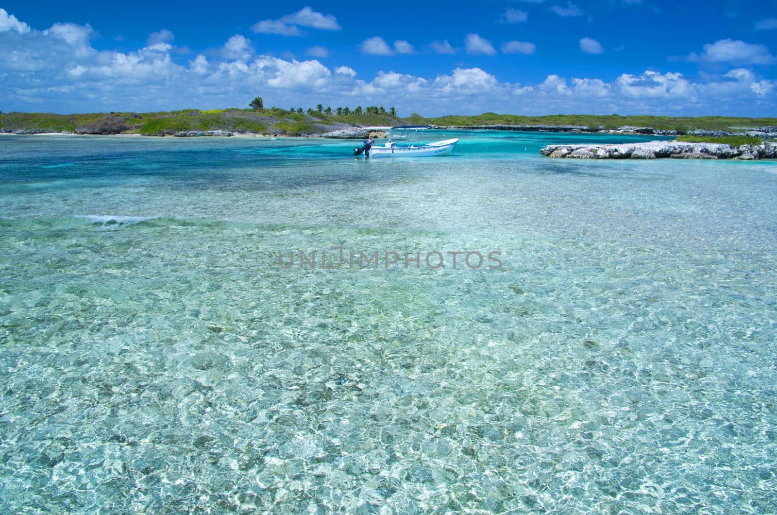 Caribbean clear beach and tropical sea