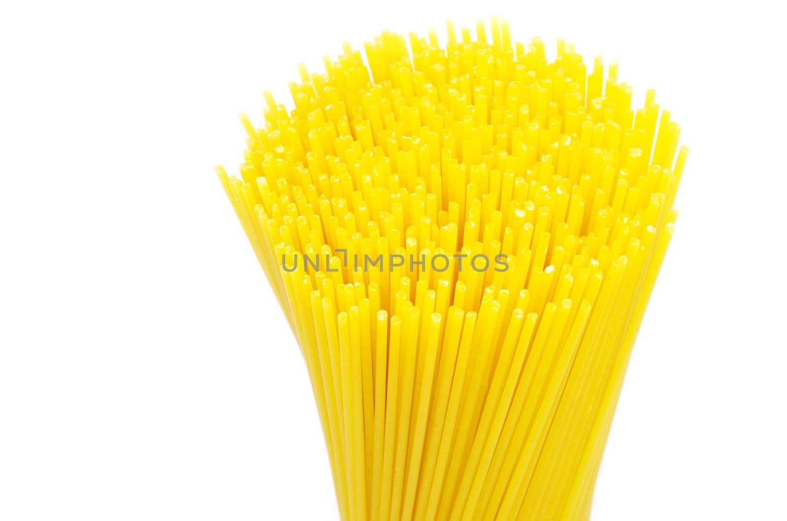 Bunch of spaghetti isolated on white background.
