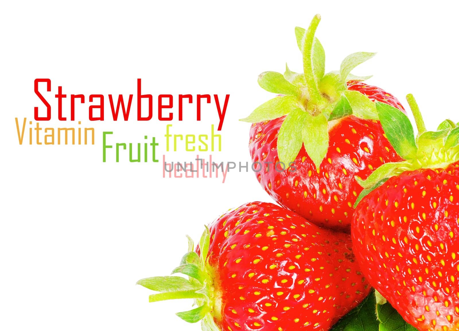 The fresh strawberry isolated on white background