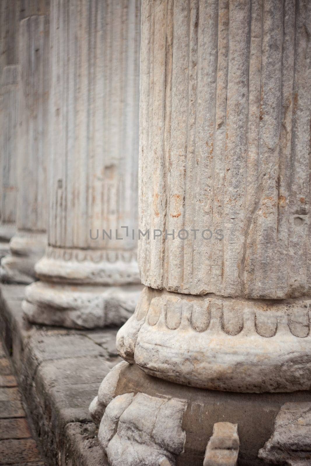 Close up of roman columns of San Lorenzo in Milan
