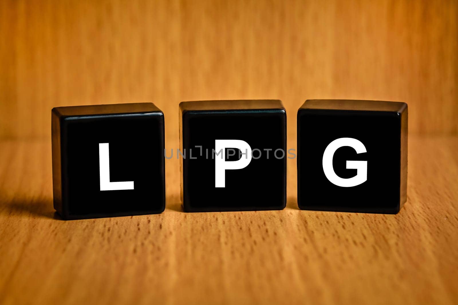 LPG or liquefied petroleum gas text on black block