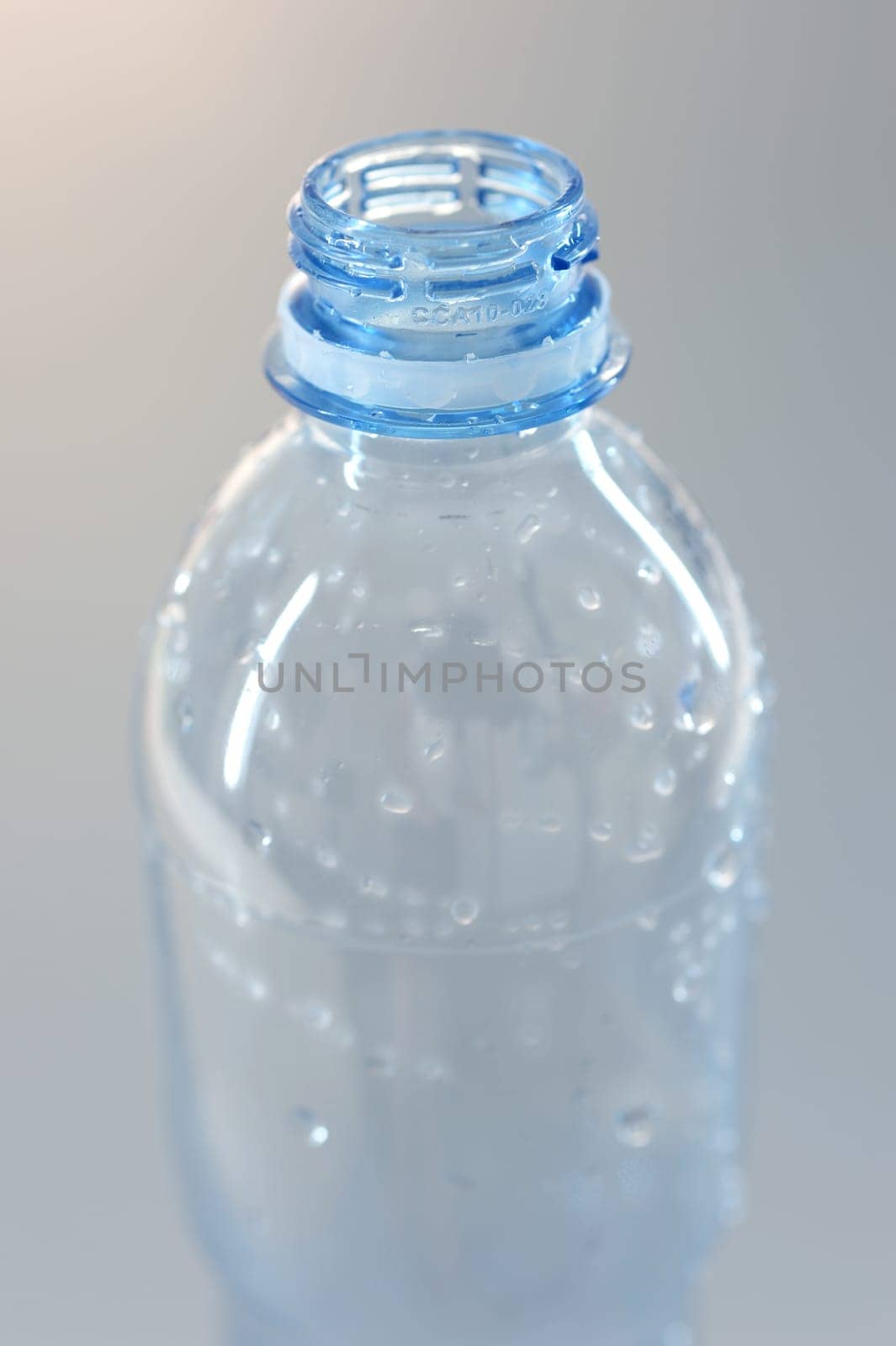A close up shot of a water bottle