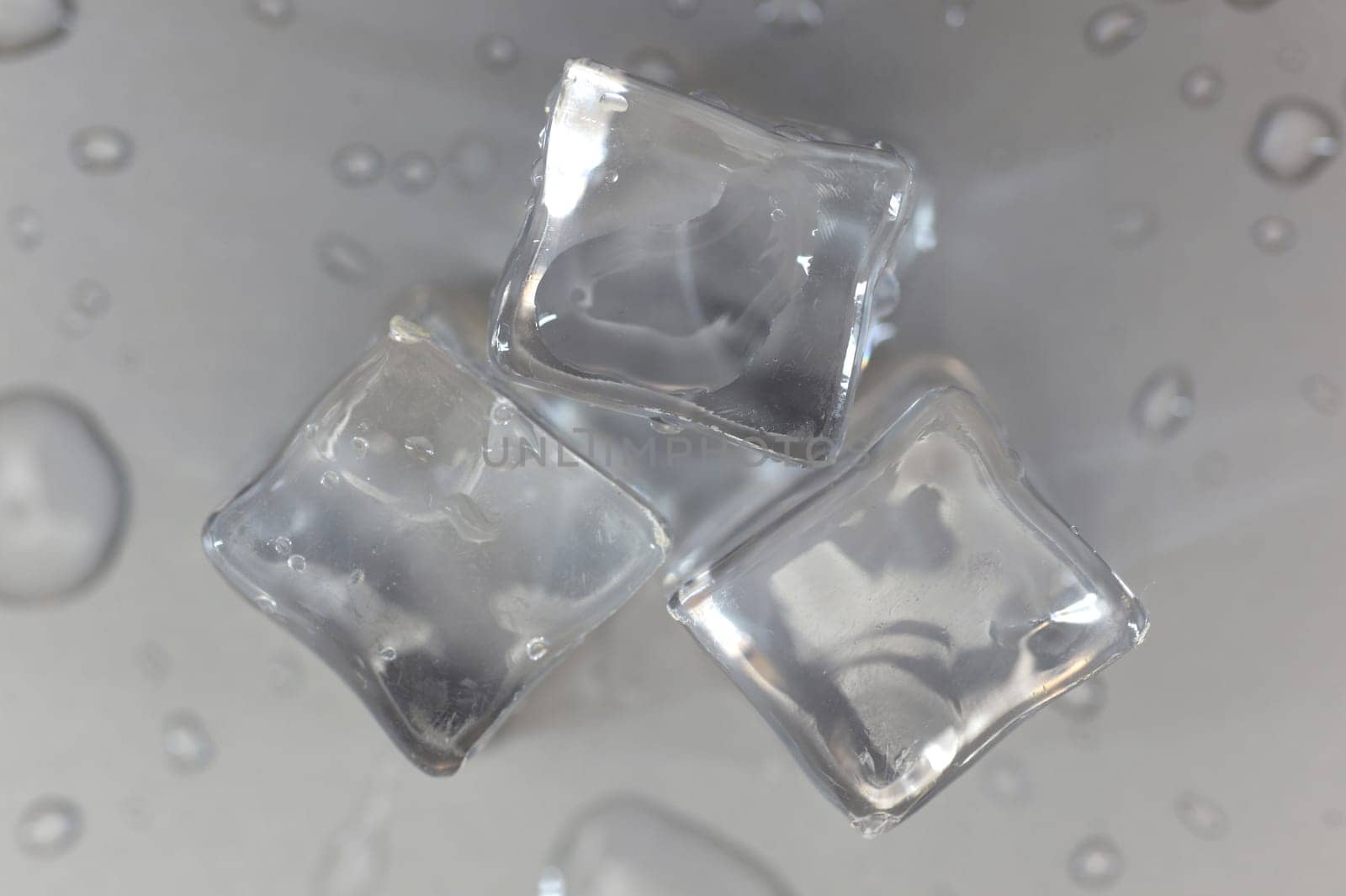 A close up shot of ice cubes