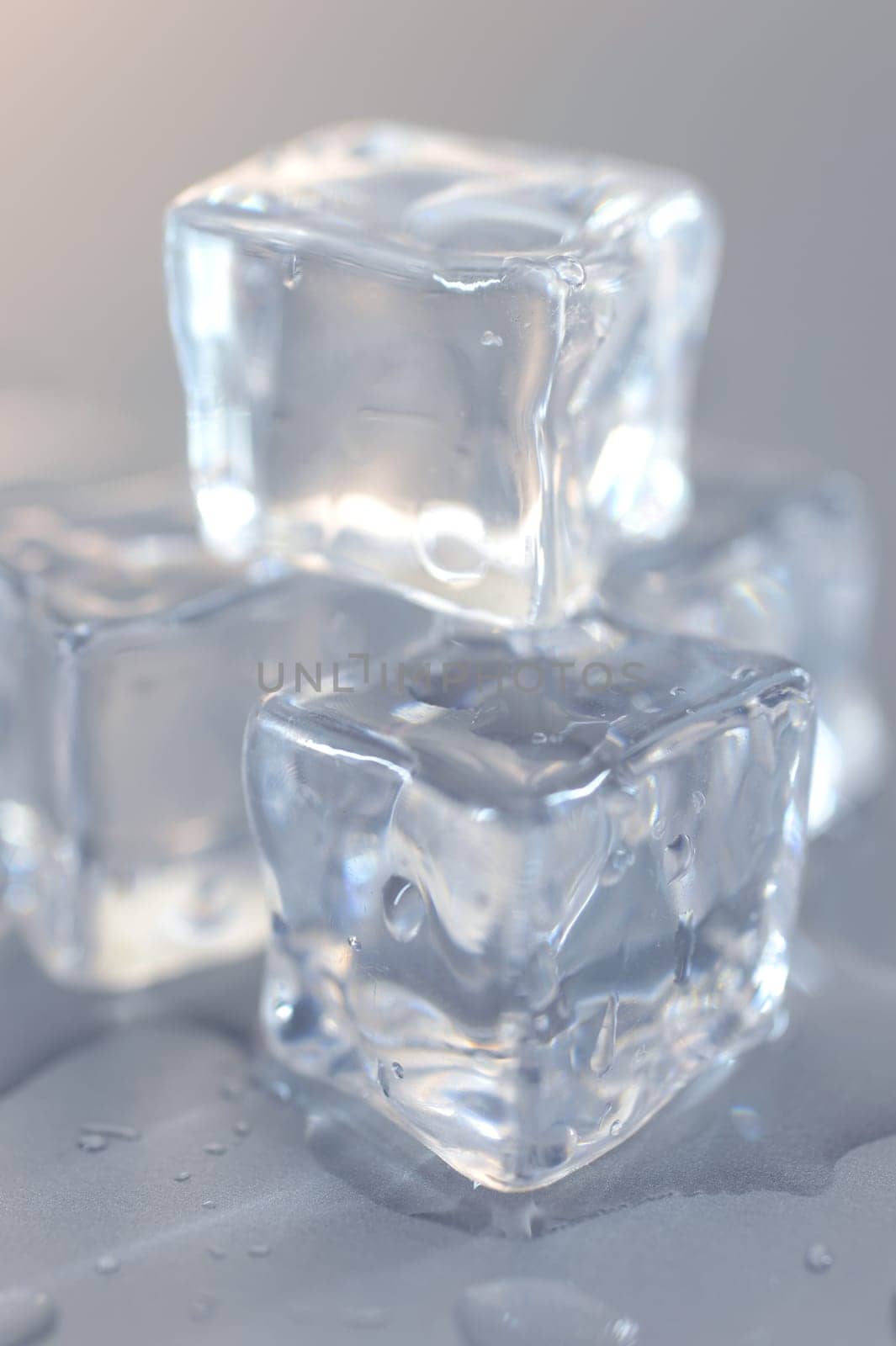 A close up shot of ice cubes