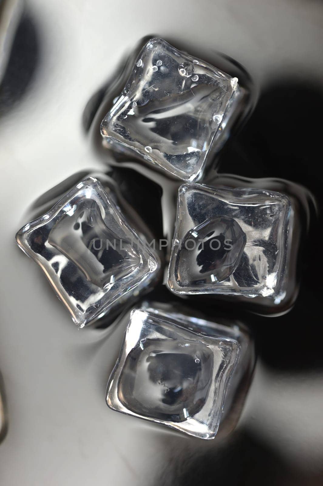 A close up shot of ice cubes
