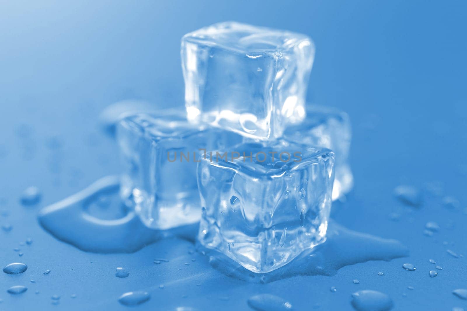 A close up shot of ice cubes