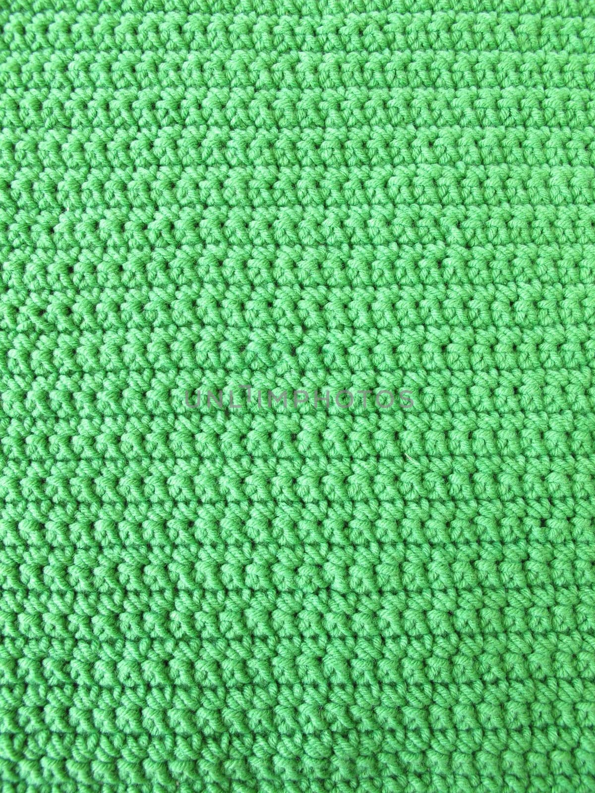 Crochet pattern of solid stitches in green