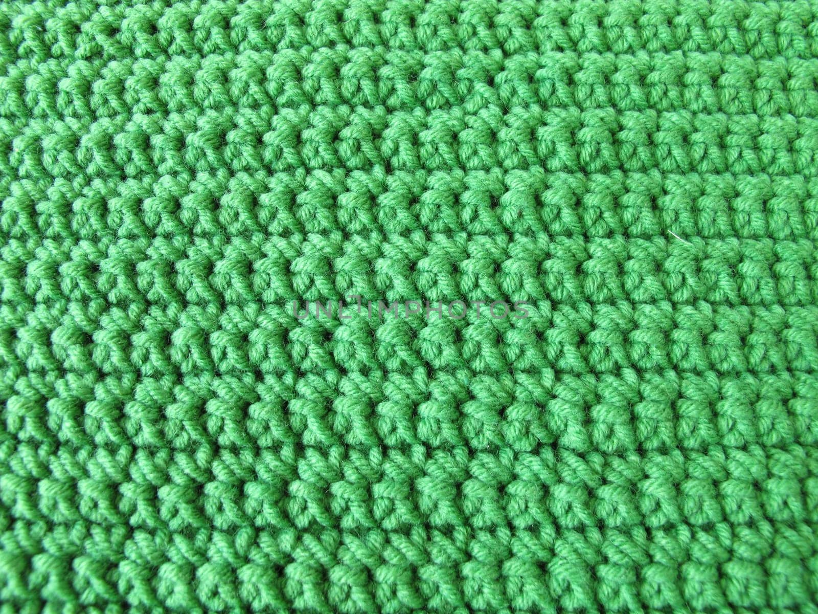 Crochet pattern of solid stitches in green
