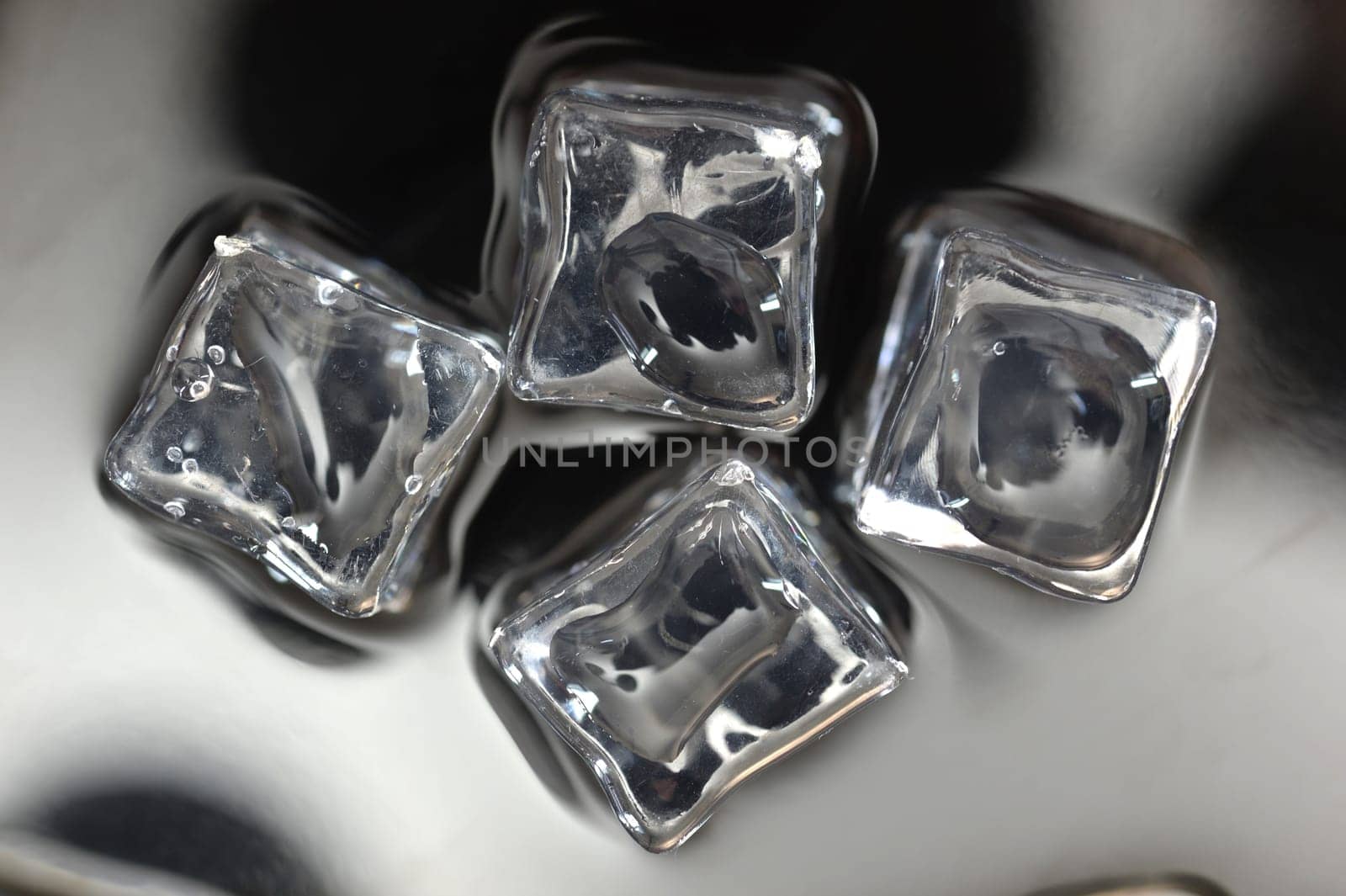 A close up shot of ice cubes