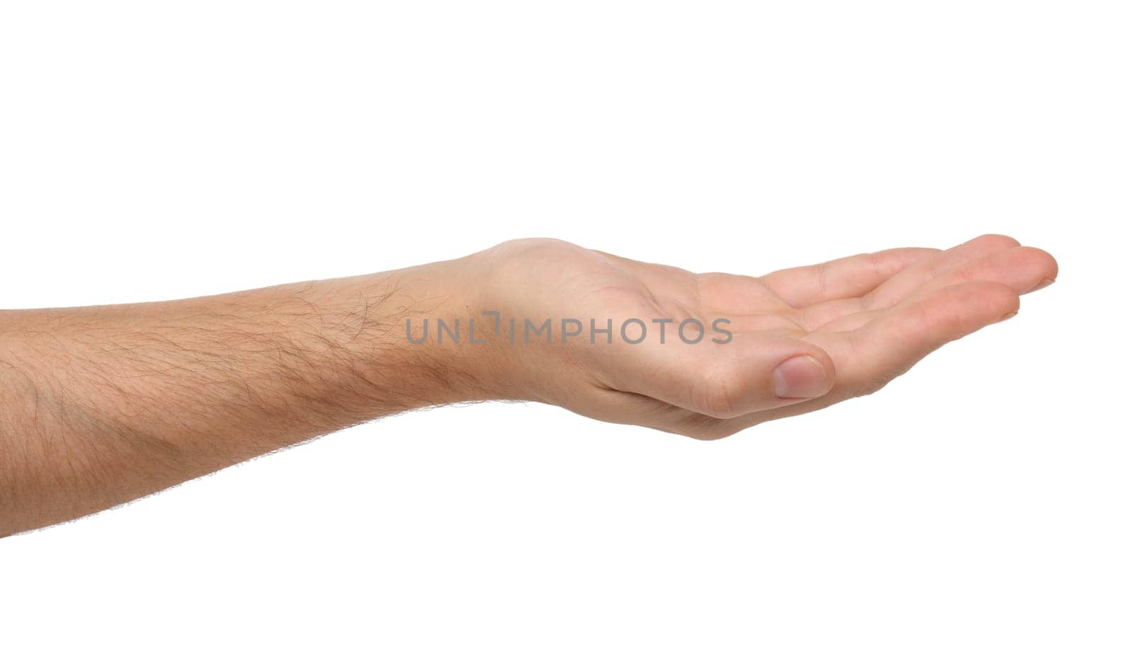 Man hand sign isolated on white background
