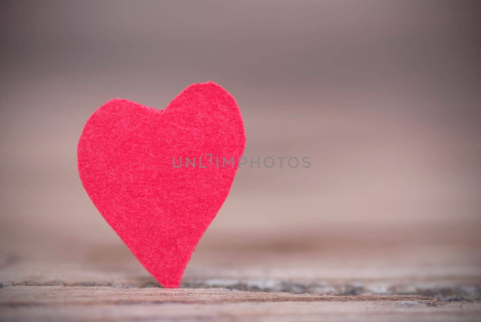 Red Heart Shape with Free Space on Wood