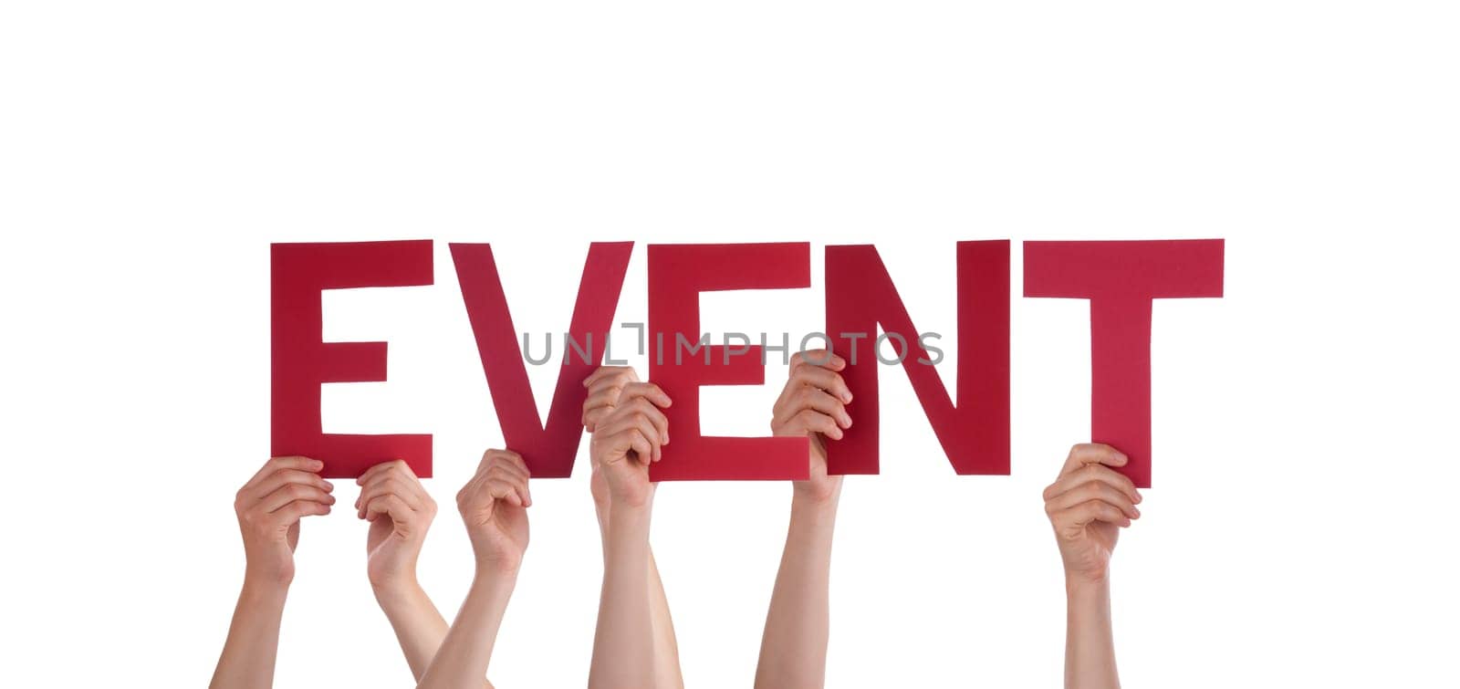 Many People Holding the Word Event, Isolated
