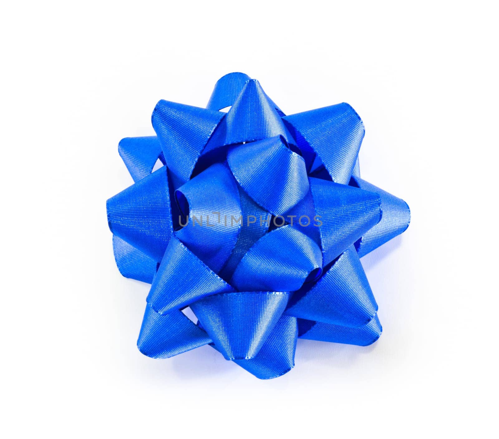 Blue bow isolated on white background