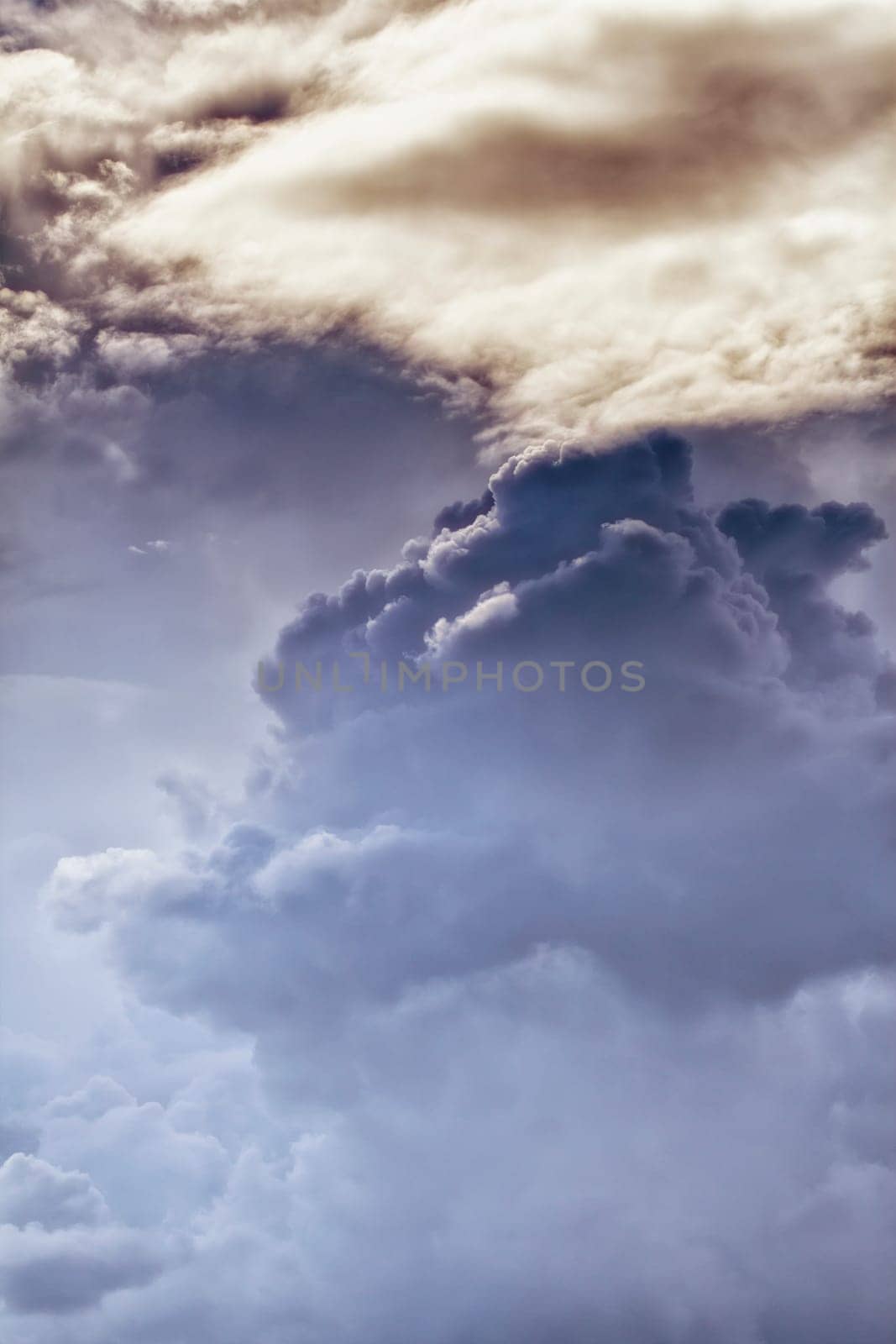 Recording of a cloud formation - thunderstorm cloud - detailed view