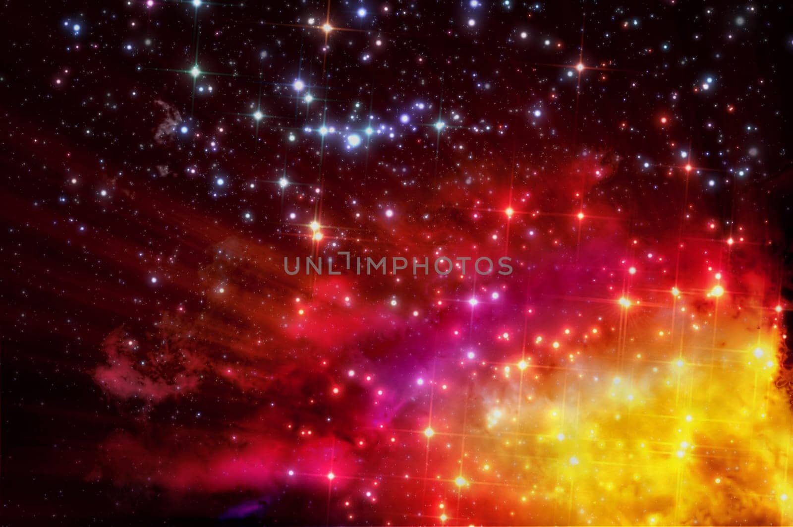 stars shine through the clouds of a old nebula