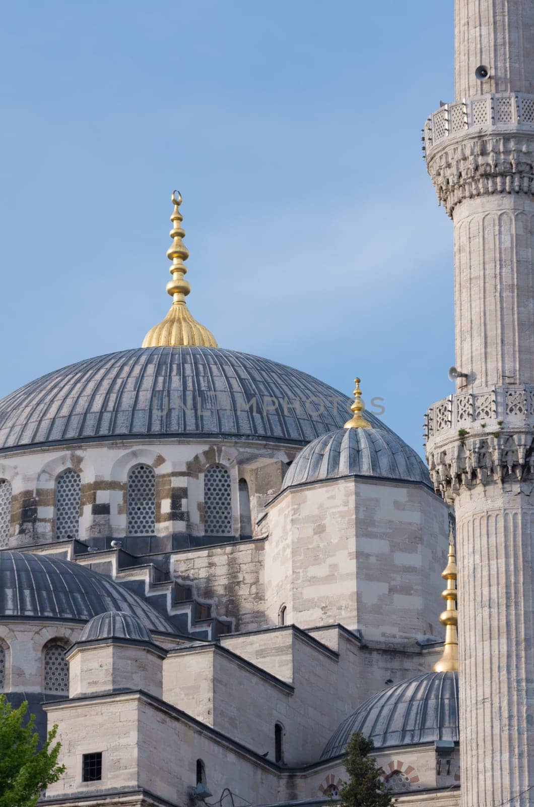 detail of the famous blue mosque in istanbul
