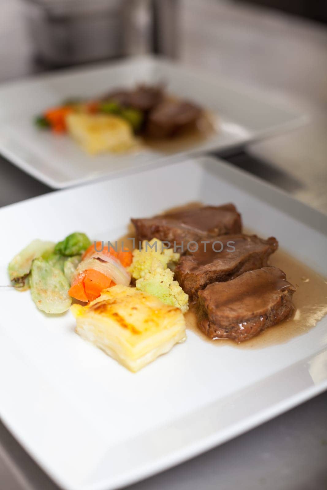 fresh fillet prepared with fine sauce in the restaurant kitchen gastronomy gourmet eat