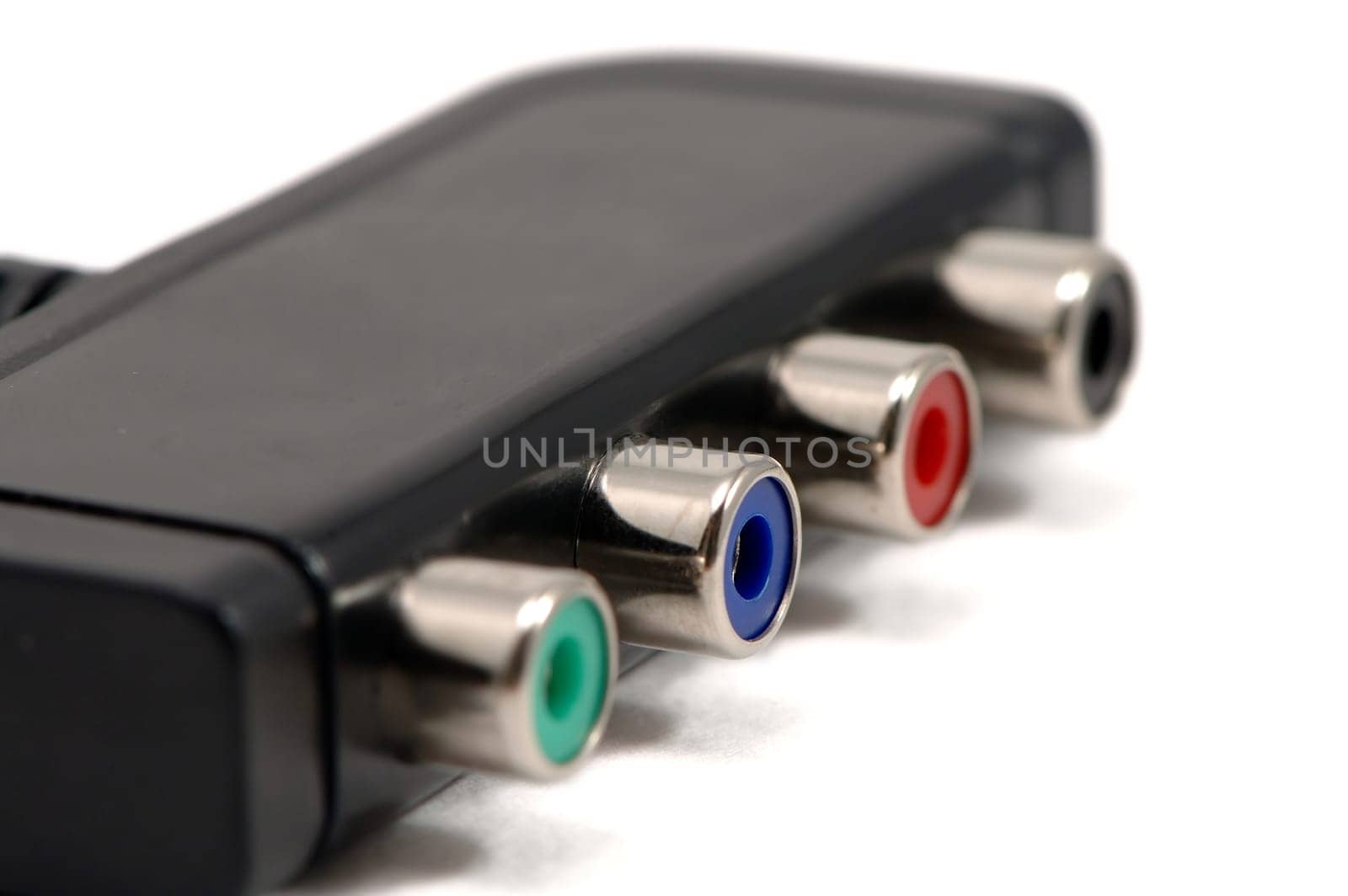 Details S-Video connectors isolated over white background