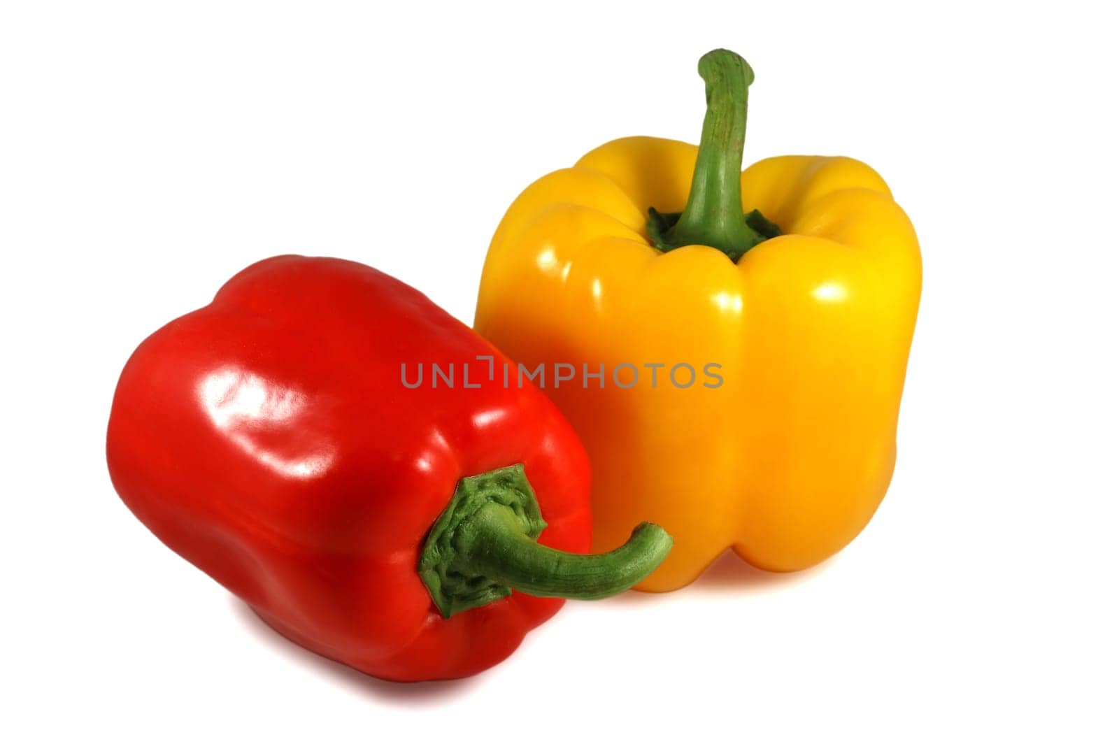 The close up picture of isolated papricas over white
