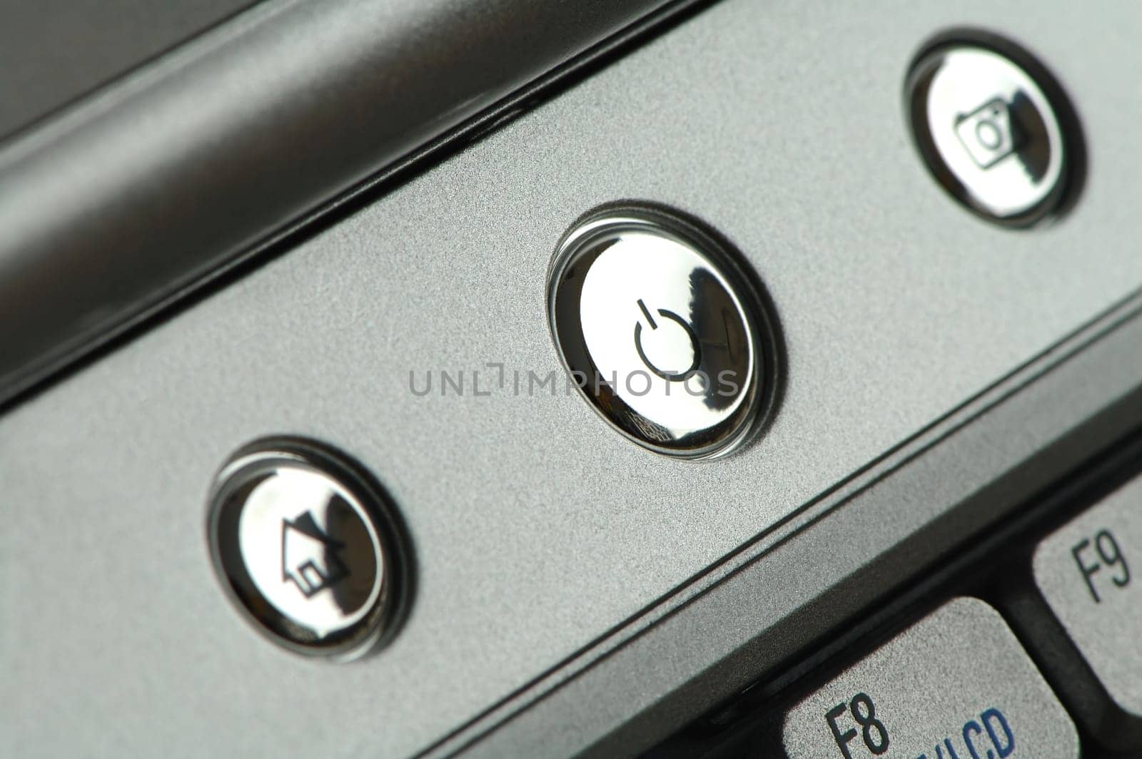 The close up shot of set of buttons of a notebook