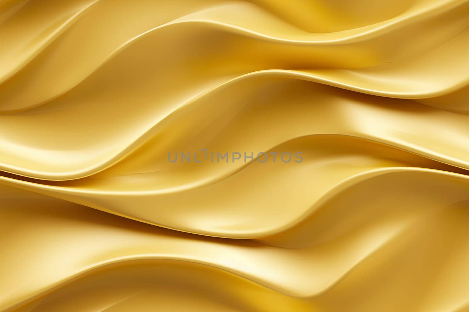 Yellow seamless pattern with abstract waves. Applicable for fabric print, textile, wrapping paper, wallpaper. Golden background with splines, curves. Repeatable texture. Generative AI. by creativebird