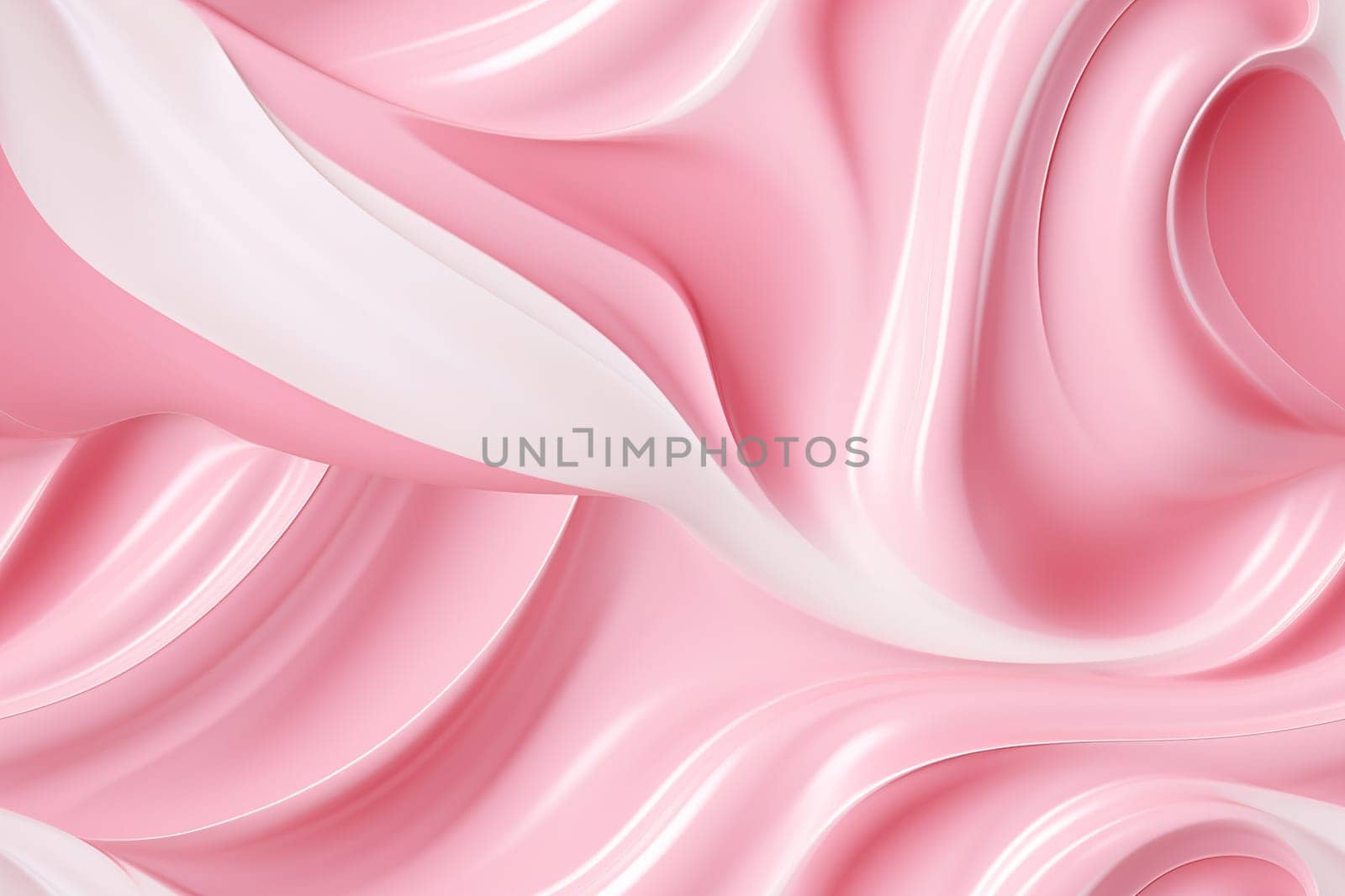 Pink and white seamless pattern with abstract waves. Applicable for fabric print, textile, wrapping paper, wallpaper. Modern background with splines, curves. Repeatable texture. Generative AI