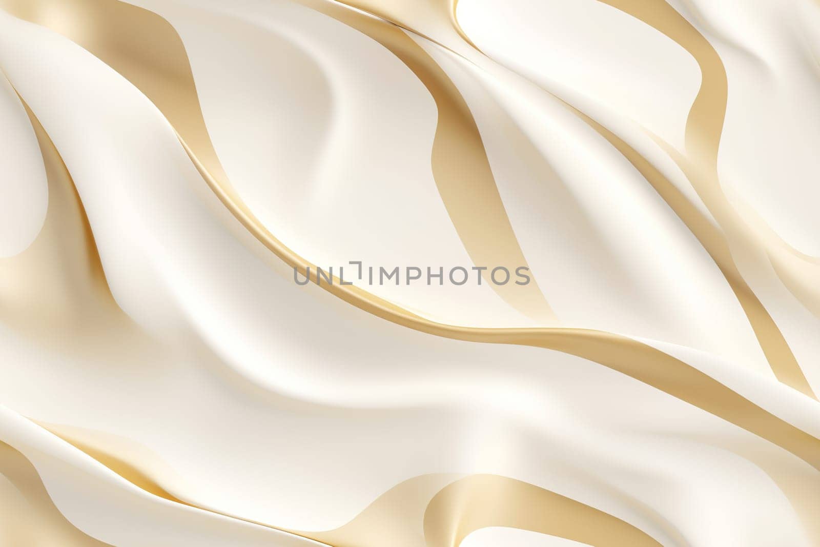 Beige seamless pattern with abstract waves. Applicable for fabric print, textile, wrapping paper, wallpaper. Beige background with golden splines. Repeatable texture. Generative AI. by creativebird