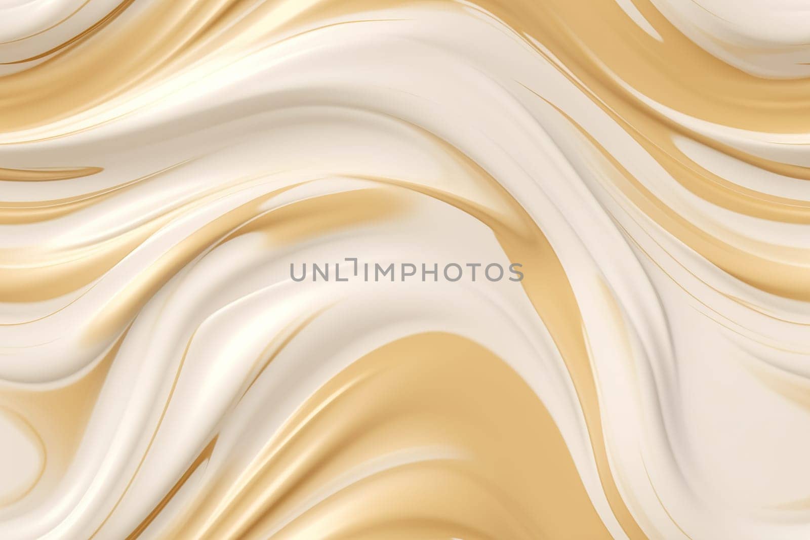 Beige seamless pattern with abstract waves. Applicable for fabric print, textile, wrapping paper, wallpaper. Beige background with golden splines. Repeatable texture. Generative AI. by creativebird