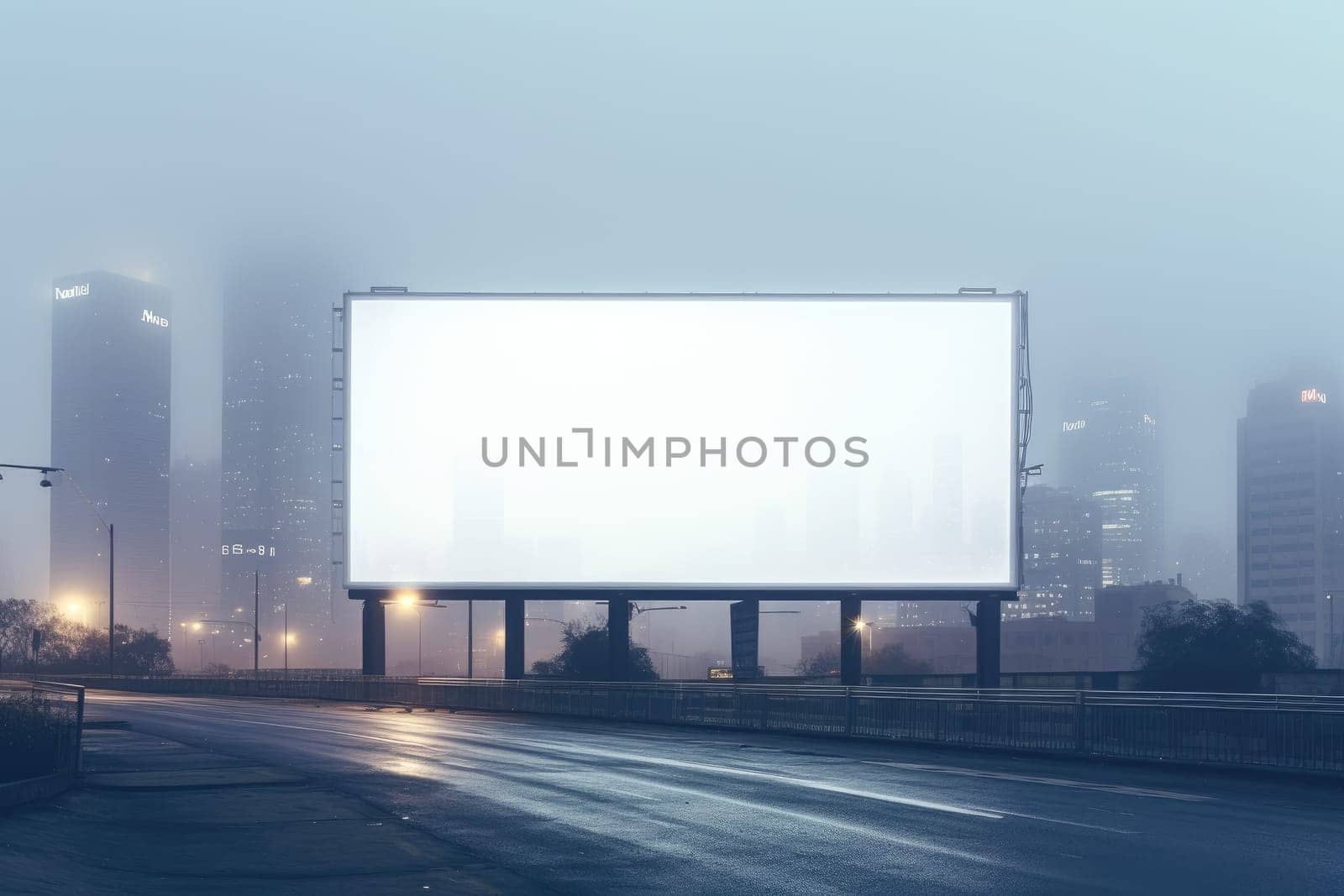 Mockup Billboard for advertisement. Generative AI by itchaznong