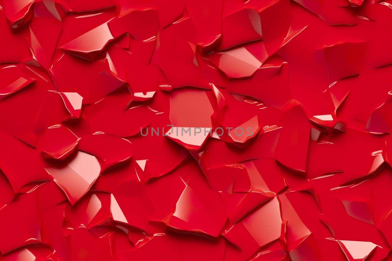 Red seamless pattern with abstract forms. Applicable for fabric print, textile, wrapping paper, wallpaper. Vibrant background with cosmetic smears. Repeatable texture. Generative AI