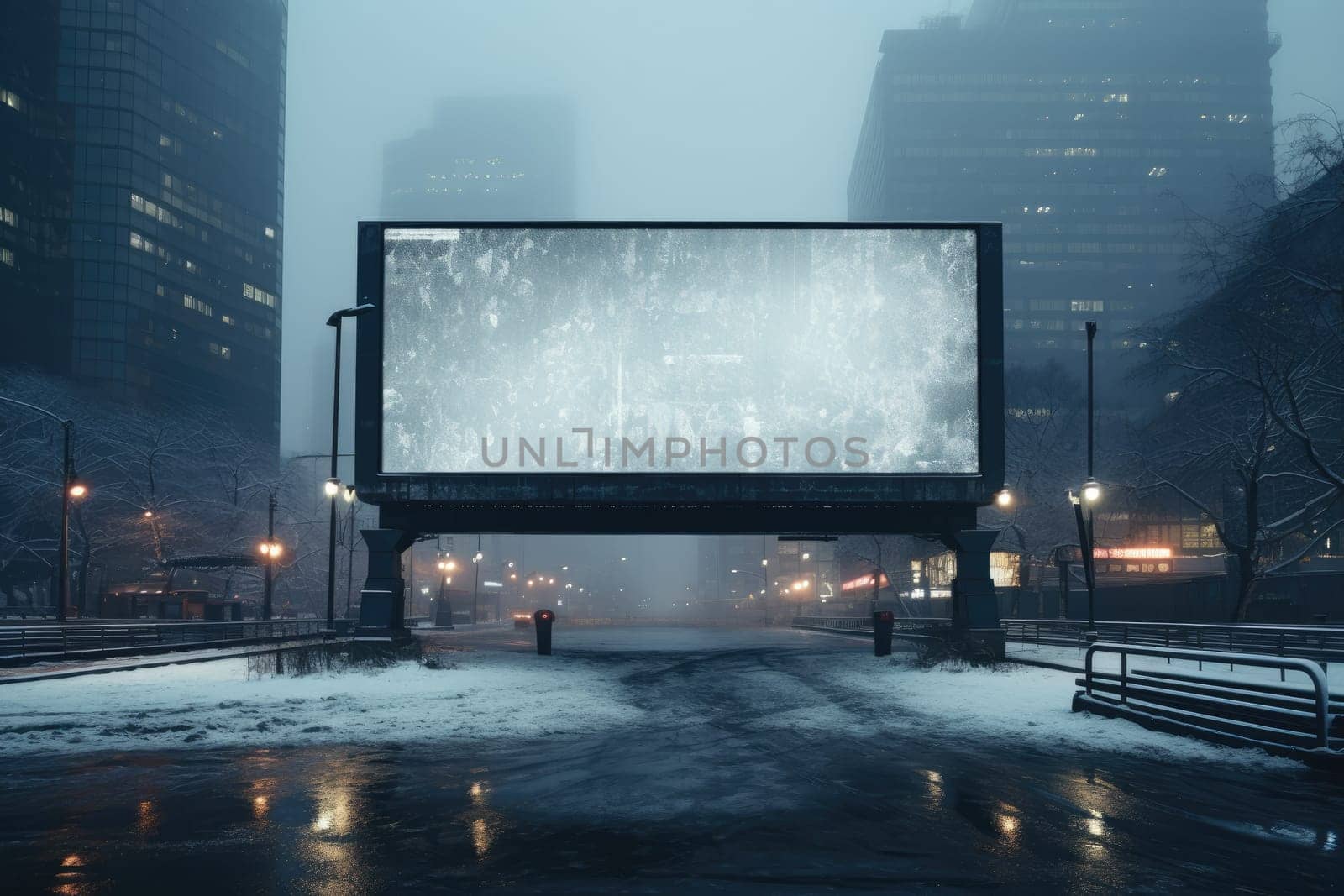 Mockup Billboard for advertisement. Generative AI by itchaznong