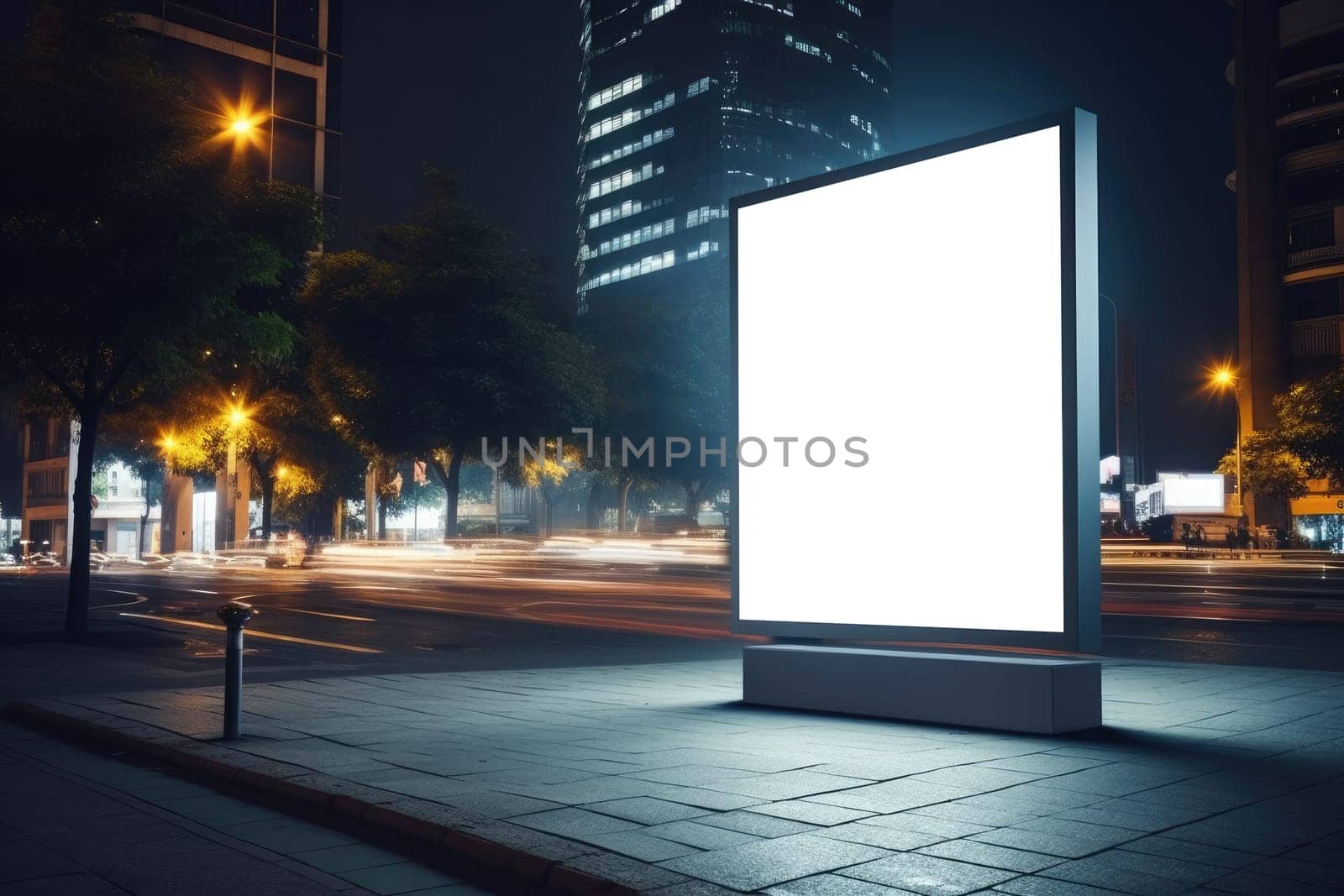 Mockup Billboard for advertisement. Generative AI by itchaznong