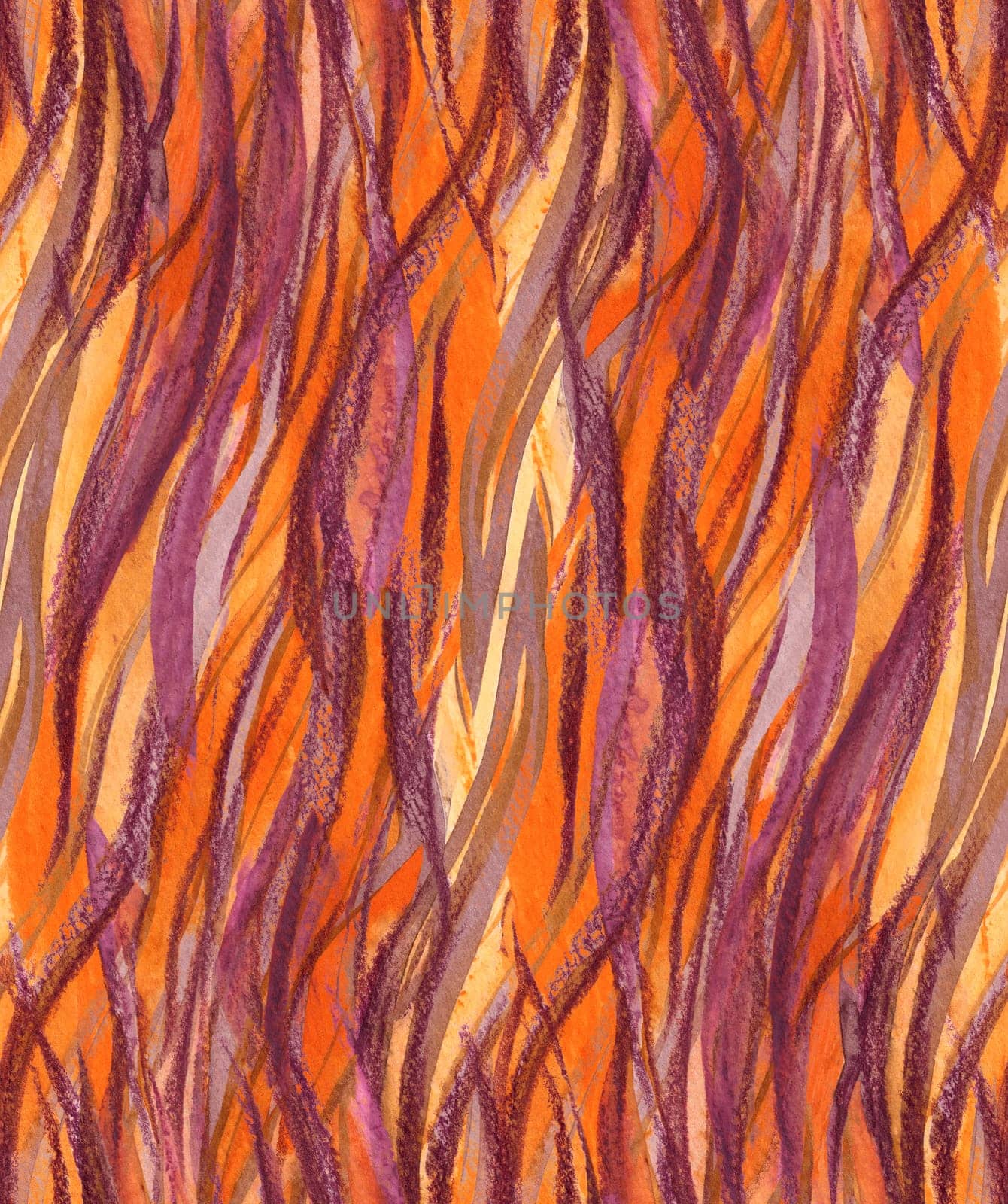 stylized animalistic tiger pattern in orange shades associated with flames for textiles and surface design