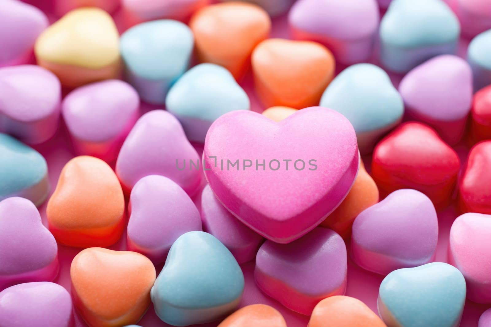 Valentines Candy Hearts Isolated. AI Generated by Desperada