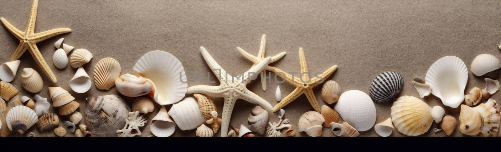 sand sea nature space background white blank collection card travel seasonal summer texture marin shell banner copy ocean beach holiday tropical. Generative AI.