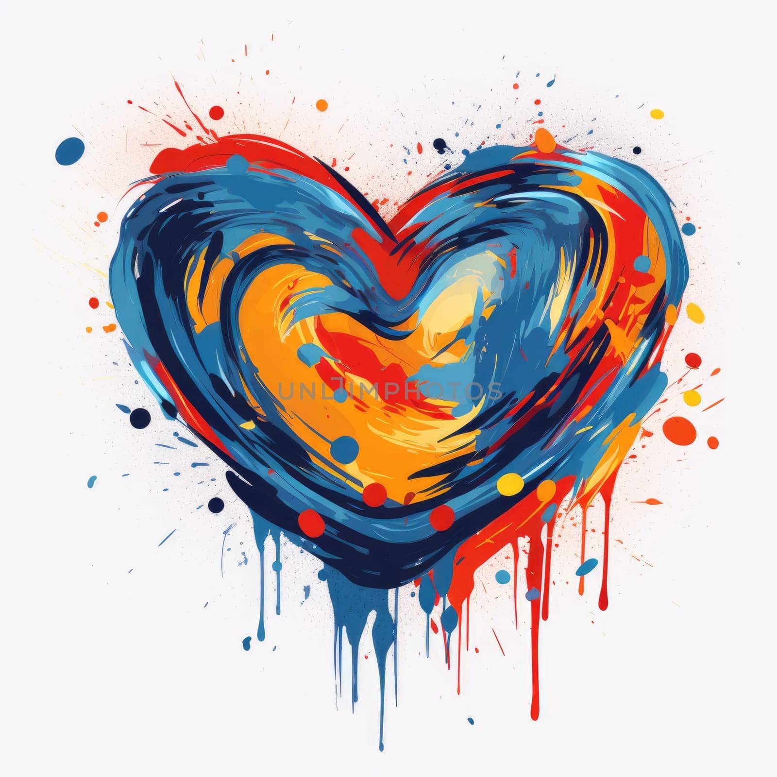 Watercolor Heart abstract , AI Generated by Desperada