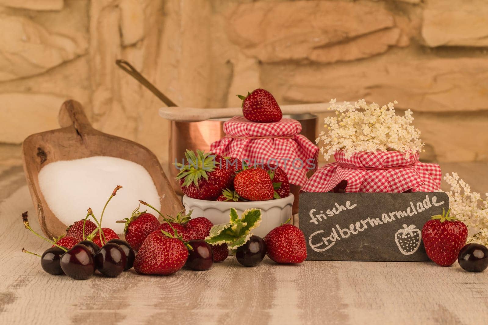 Strawberry jam cooking