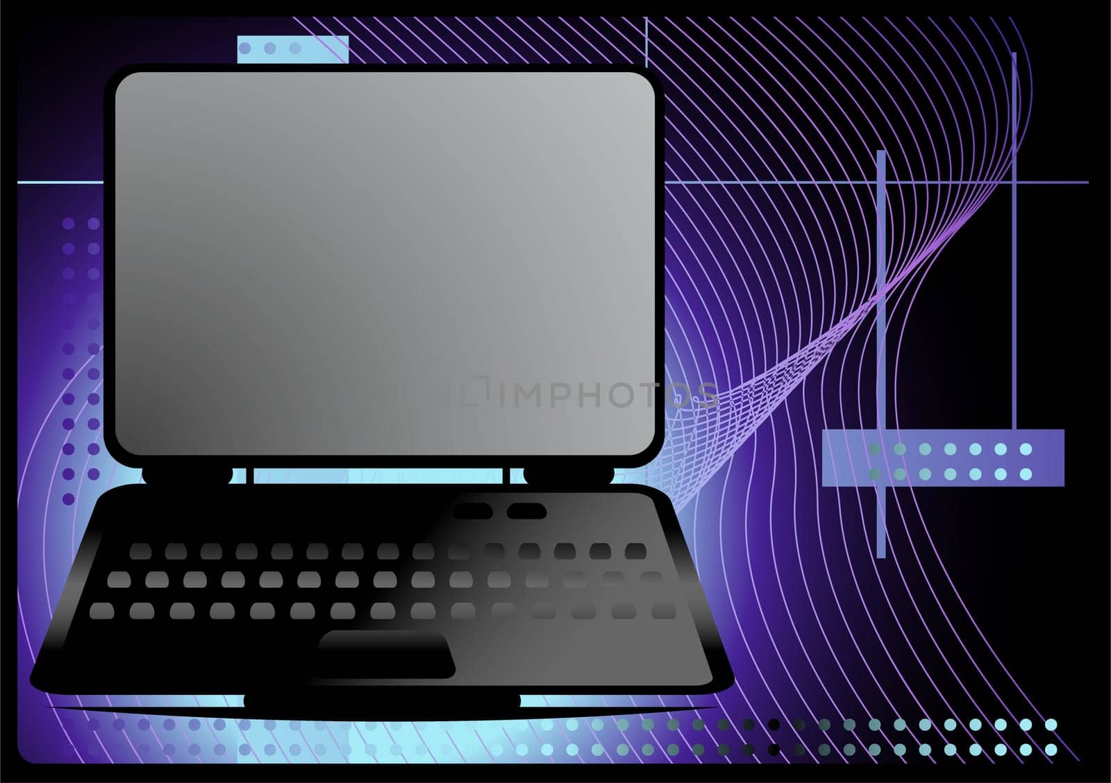 Vector illustration of a laptop