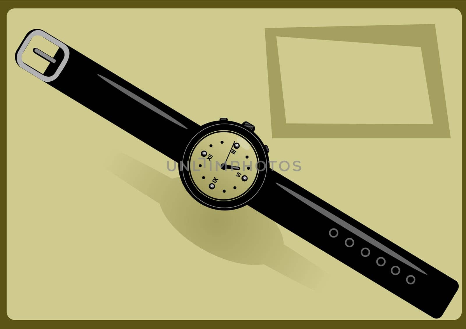 Vector illustration of men's wrist watch