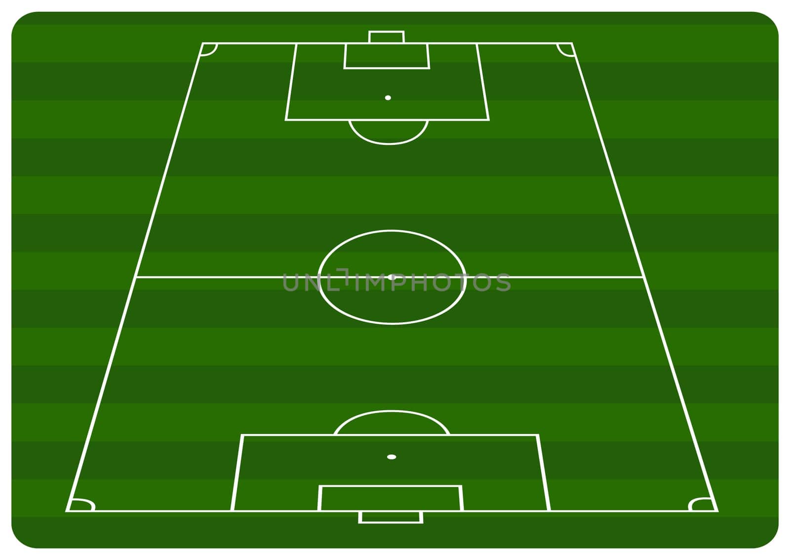 Illustration of a football pitch with green stripes