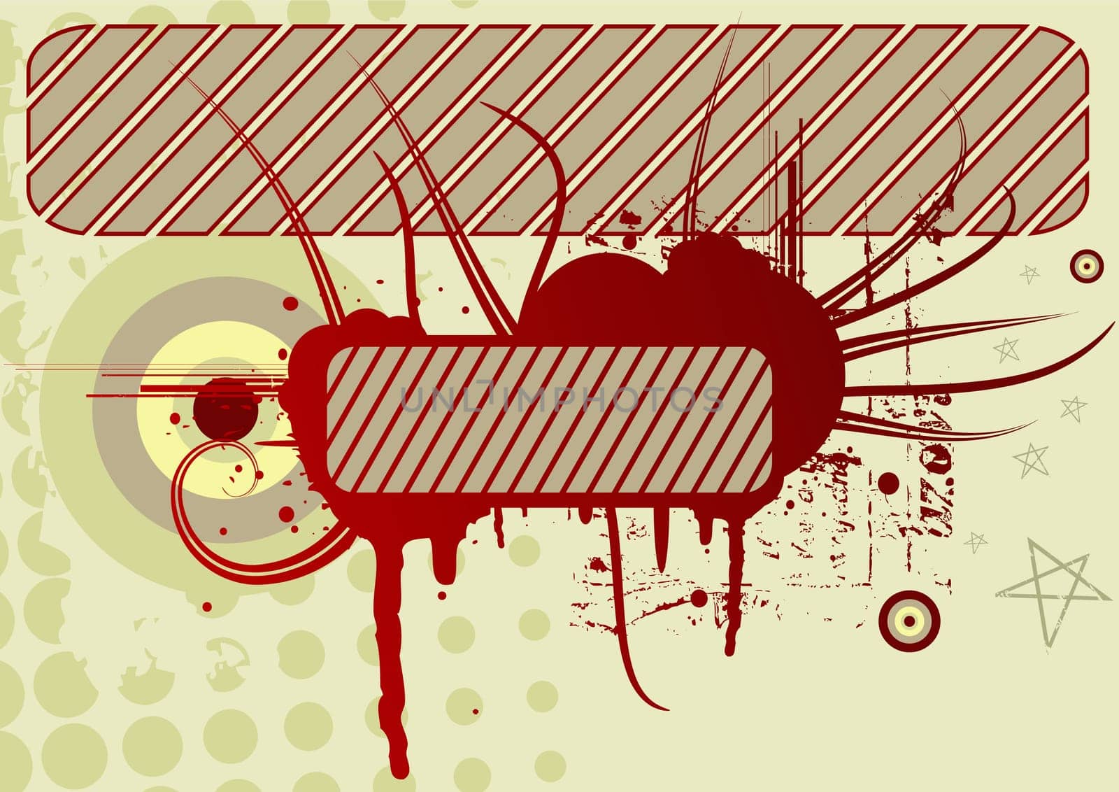 Editable grunge retro vector design with space for your text