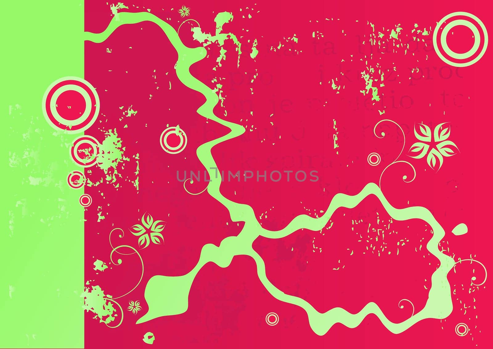 Editable grunge floral vector design