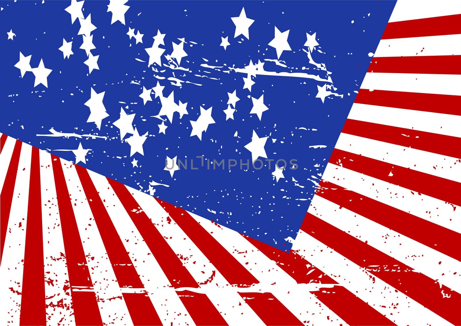 Editable grunge vector illustration of stars and stripes