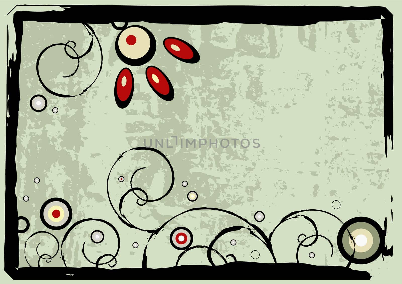 Editable modern vector grunge floral background