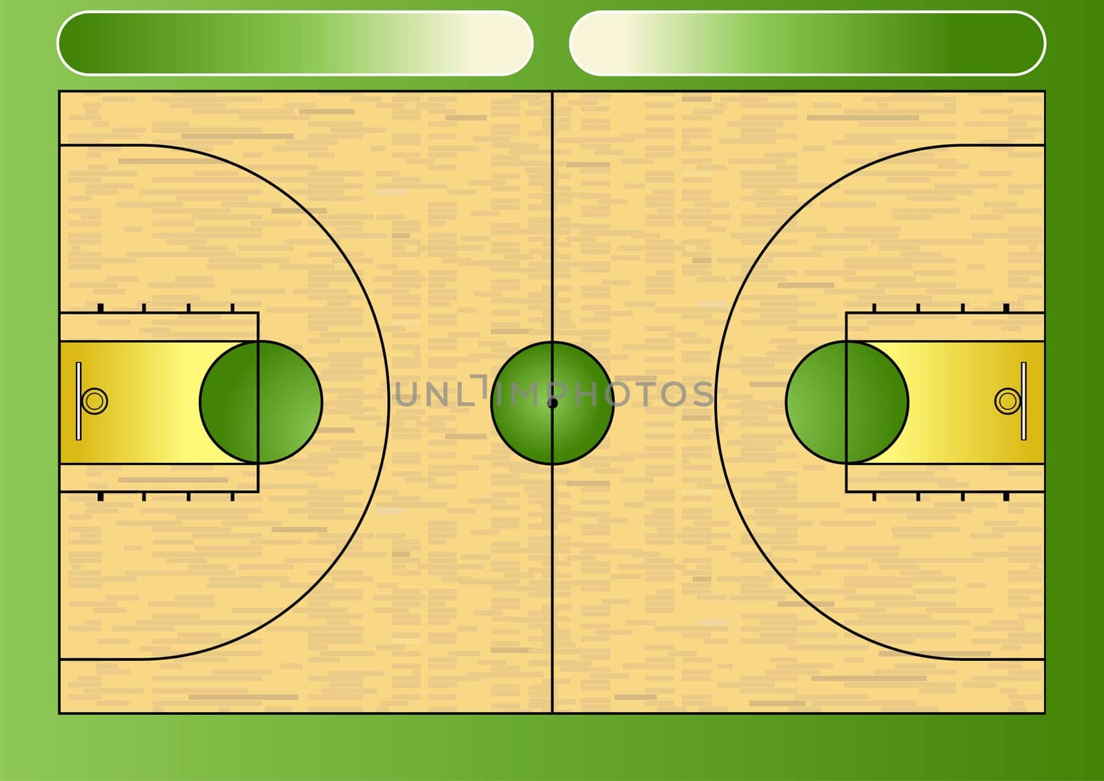 Vector illustration of a basketball court