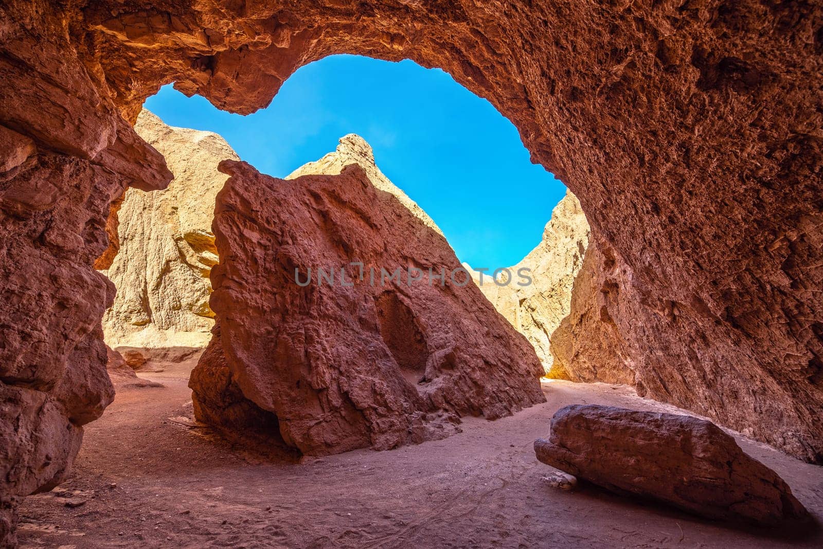 Horseshoe bend in the Quebrada del Diablo canyon near San Pedro de Atacama in Chile
