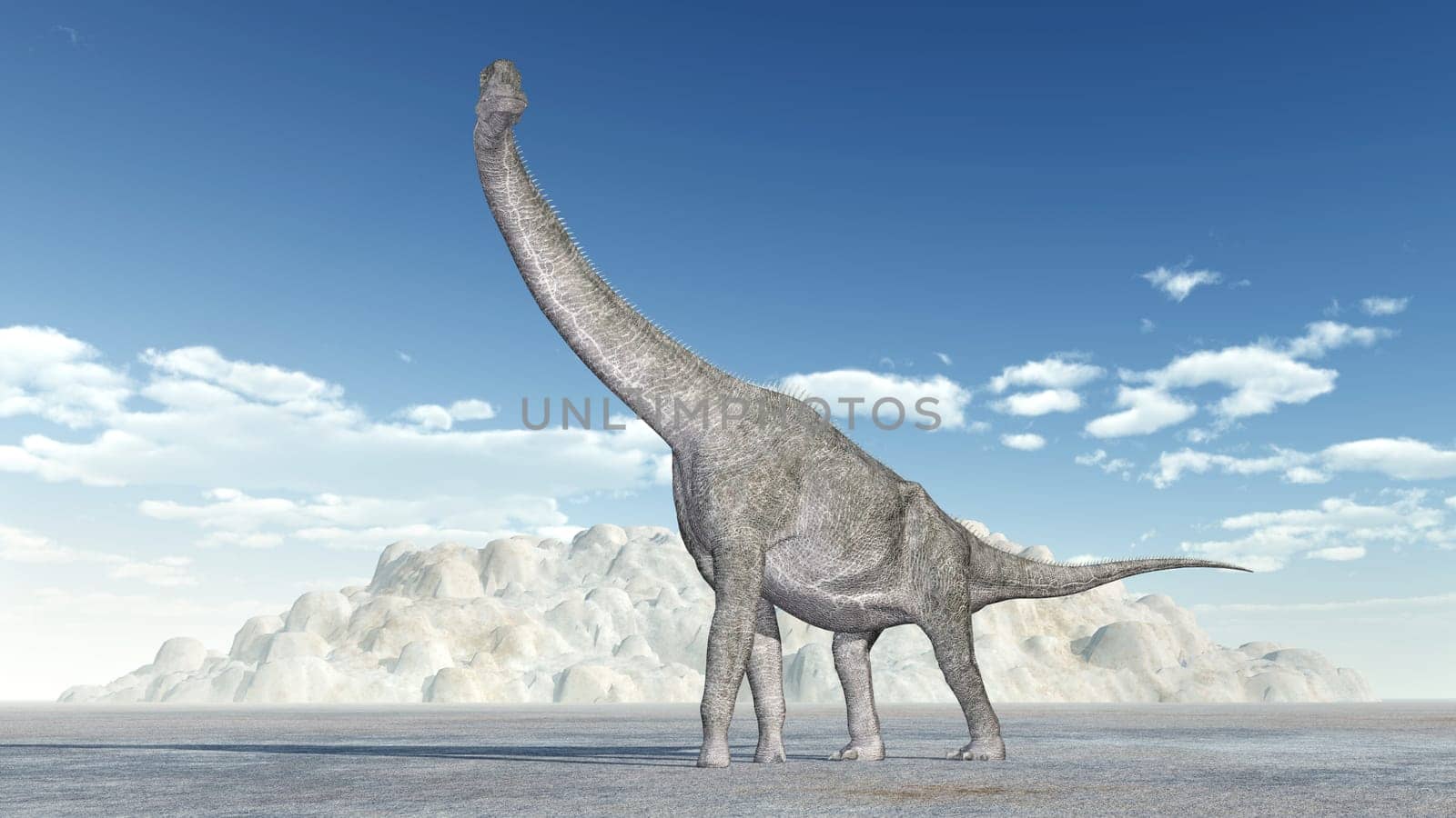 Computer-generated 3D illustration with the dinosaur Brachiosaurus
