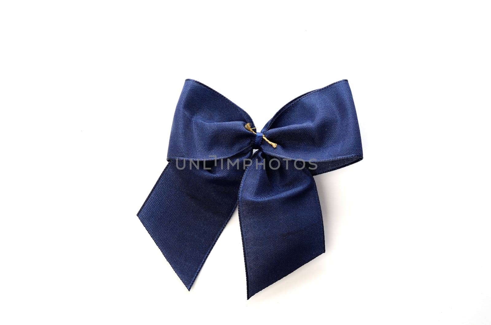 Blue bow on a white background