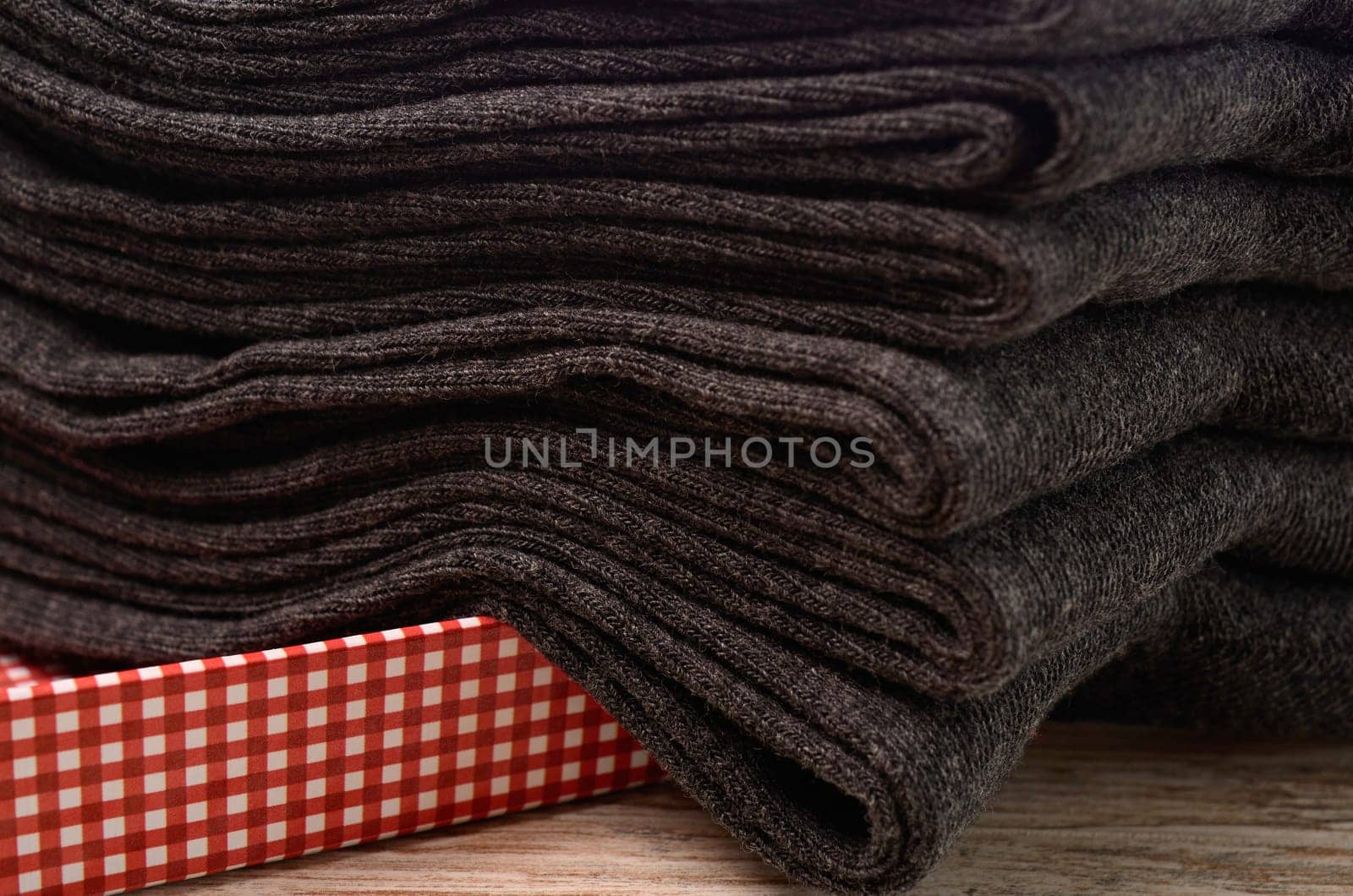 Closeup of grey socks
